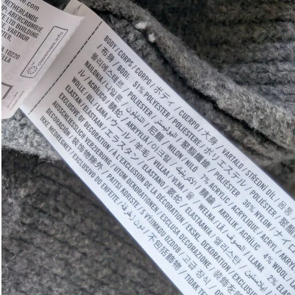 Abercrombie Brushed Wool Blend Crewneck Sweater Gray M - Picture 6 of 7